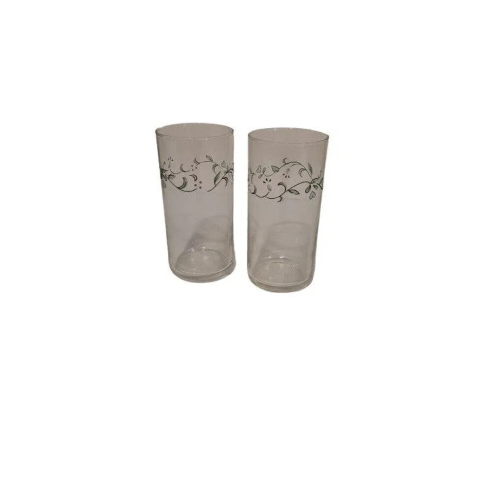 Corelle Country Cottage 16‑oz Glasses – Hearts & Vines – Set of 2 Tumblers